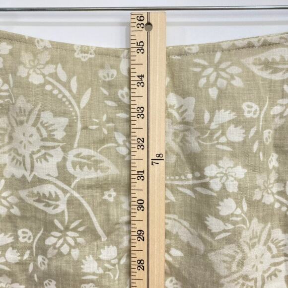 Style & Co Midi Skirt Women's Size 12 Tan Floral Print Linen Neutral Flowy - Picture 11 of 12